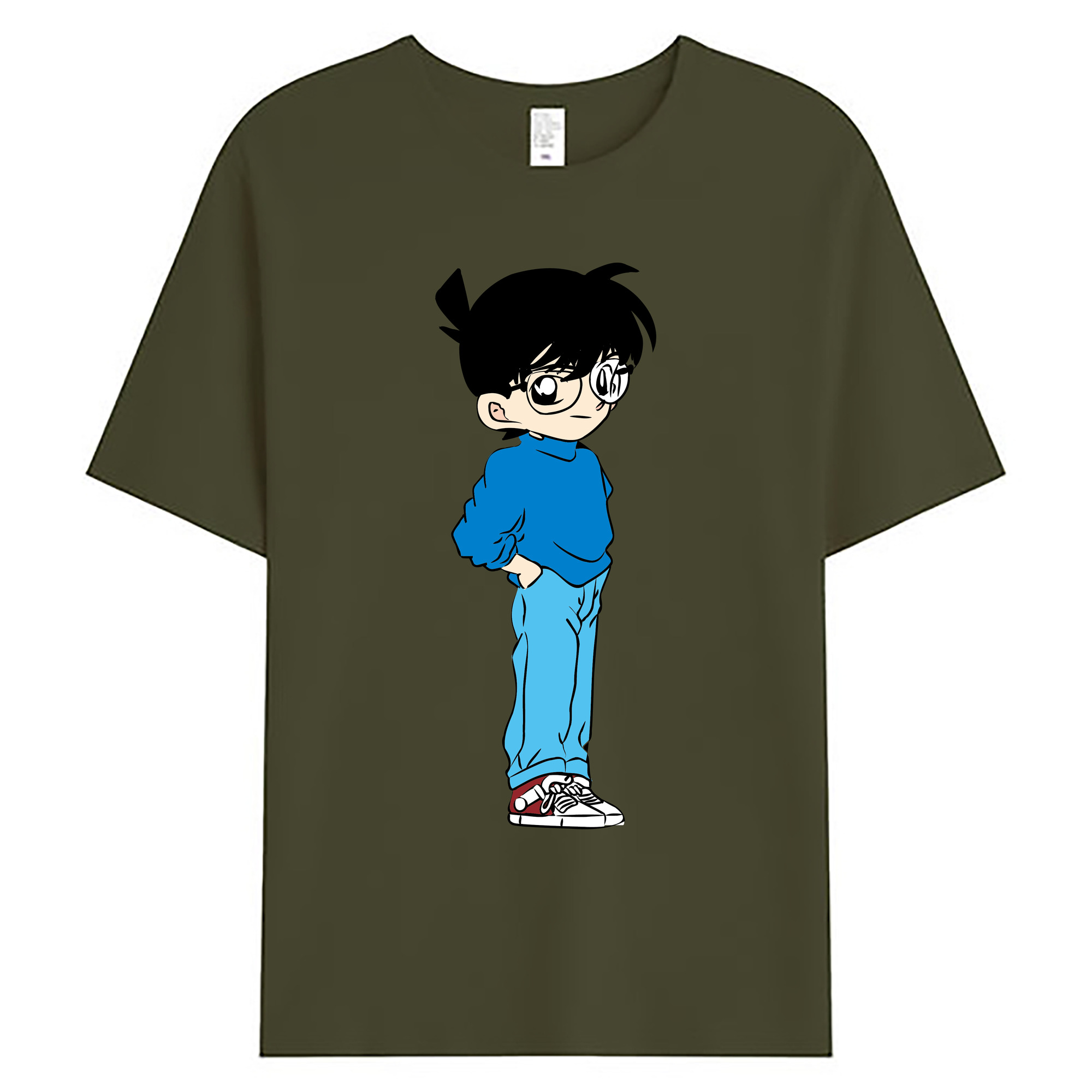 （画像用） 名探偵コナン 江戸川 コナン Detective Conan Conan Edogawa 綿100％ メンズ半袖Tシャツ｜肌触りやわらか＆通気性